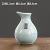 Jarrón Decorativo Creativo de Horno Ge Flor Artificial Mini Botella Adornos Jarrón de Cerámica Estilo Chino Hierba de Monedas de Cobre Planta Hidropónica
