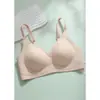 Roupa íntima Cross-Border Novo Estilo Simples Sem Costura com Bojo Fixo para Mulheres com Seios Pequenos Push-Up Suporte Macio Levanta Seios Sutiã de Dois Botões