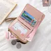 Bolsa de Monedas para Mujer con Hebilla Estilo Japonés de Gatito Simple y Linda con Asa, Billetera Corta Multifuncional y Porta Tarjetas