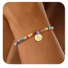 Pulsera de Iniciales Coloridas Estilo Bohemio Transfronteriza Ajustable No se Desvanece Moda Exquisita Joyería de Mano para Mujeres