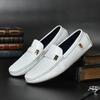 Transmisión en Vivo Populares Zapatos de Hombre de Gama Alta Zapatos de Lona de Cuero Genuino Zapatos Casuales de Cuero de Estilo Coreano de Moda para Hombre Zapatos sin Cordones para Hombre Slip-Ons de Suela Blanda