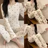 Conjunto de ropa interior térmica para mujer, top y pantalón de otoño, corte ajustado, estilo nuevo, estampado de dibujos animados dulce y lindo