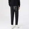Pantalones casuales para hombre para el trayecto de verano, pantalones rectos holgados, pantalones versátiles de moda estilo Hong Kong, fluidos, corte ceñido