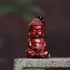 Pieza de Mano Budita Rojo Pequeña Hoja Sándalo Tallado en Sándalo Versión Q Budita Pequeño Pequeño Tathagata Accesorios de Escritorio Creativos Personalizados