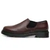 Zapatos de Cuero Nappa de Caña Baja con Banda Elástica para Mujer, Botines Cortos de Cuero Genuino Estilo Británico Talla Grande, Punta Redonda, Casual Unisex para Pareja, Ropa de Trabajo
