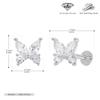 Brincos de Parafuso Borboleta Zircônia Prata de Lei S925 Europeus e Americanos Transfronteiriços Brincos Nicho Versátil High-End