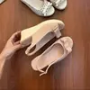 Zapatos de Cuña Populares para Mujer Verano 2026 Nuevo Estilo Lazos Sin Espalda Peep-Toe Sandalias Casuales con Punta Abierta para Mujer