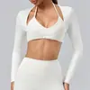 Cárdigan largo de manga larga para mujer, ecológico, de poliéster-spandex reciclado, para yoga, corte ajustado con tiras, prenda exterior para fitness, cubrepiernas deportivo transfronterizo