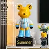 Urso Dj Violento Pintado à Mão Grande Ornamento de Chão para Sala de Estar, Hotel, Transmissão ao Vivo Criativa, Novo Produto 2025, Envio Direto da Fábrica