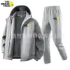 Conjunto de Forro Polar Casual con Capucha para Hombre Otoño e Invierno Nuevo de Moda Suelto Cómodo Chaqueta y Pantalones Conjunto de Dos Piezas