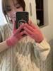 Lindos Guantes Cortos de Punto con Lazo de Amor con Pedrería Caliente para Estudiante Otoño e Invierno Estilo Coreano Ins para Exterior Viajar Montar Mujeres