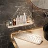 Estante de Almacenamiento para Tocador de Lujo Ligero Estante de Almacenamiento para Cosméticos Montado en Pared sin Taladro Estante de Almacenamiento de Plástico Transparente para Mesa de Lavado