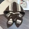 Balaclava Listrada Estilo Coreano Outono e Inverno Cachecol Quente para Pescoço Feminino Chapéu de Lã Tricotado Peça Única Chapéu Pulôver Versátil