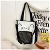 Linda bolsa de hombro con temática de gato, dulce y elegante, una bolsa transparente para fans del anime, una bolsa de mano para que los estudiantes la usen durante las sesiones de tutoría