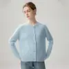 Estilo Old Money Cárdigan de Cachemira de Punto Trenzado Cuello Redondo Suéter Grueso de Punto para Mujer Ropa Exterior Versátil Otoño Invierno Capa Base