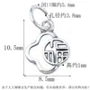 Colgante de Bendición Calado de Trébol de Cuatro Hojas Cuadrado de Plata de Ley S925 Plata Tailandesa Plata Lisa Colgante de Buen Significado Accesorios para Collares DIY
