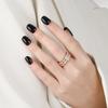 Moda Estilo Coreano Ins Nicho Nuevo Anillo de Diamantes Cuadrados de Círculo Completo de Aliento de Bebé Anillo de Dedo Índice de Acero de Titanio Chapado en Oro Personalizado