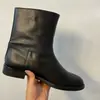 Versão em couro ~ Novas botinhas curtas estilo coreano simples, bico redondo, de calçar, para mulheres, botas Martin estilosas de salto baixo versáteis