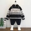 Suéter para Niño Invierno Engrosado Estilo Año Nuevo 2025 Suéter Tejido para Niños Rojo Cálido Top Ropa Infantil de Moda