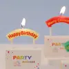 Bolo de Aniversário Romântico Vela de Aniversário Decoração de Festa Infantil Bebê Memória Criativa da Infância Arranjo de Velas Arco-Íris