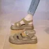 Sandalias Birkenstock de Suela Gruesa para Mujer, Adecuadas para Uso en Exteriores, Novedad Verano 2026 Versátiles Ligeras de Suela Suave Cómodas Sandalias Romanas de Playa para Mujer