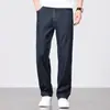 Pantalones de Mezclilla Tencel para Hombre, Corte Recto Holgado, Pantalones Finos de Pierna Ancha para Hombre, Pantalones Casuales de Seda de Hielo