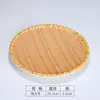 Platos de postre tejidos estilo ratán de melamina, bandejas para servir de restaurante de hot pot, vajilla tejida de bambú, platos rectangulares y platos de plástico imitación porcelana