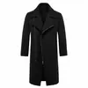 Gabardina de Color Sólido para Hombre 2026 Otoño/Invierno Nueva Sobretodo de Lana Gabardina con Cremallera Diagonal para Hombre Chaqueta Casual para Hombre