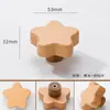 Manija Redonda de Bola Cuadrada de Madera Maciza de un Solo Agujero para Cajón Manija de Madera de Dibujos Animados para Armario de Madera Puerta Corredera Habitación Infantil Manija de Madera Maciza
