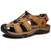 Nuevas Sandalias Europeas y Americanas para Hombre Dropshipping Talla Grande Sandalias de Cuero para Hombre al Aire Libre Sandalias Deportivas para Hombre para Playa con Dedos Verde