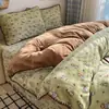 Juego de ropa de cama de cuatro piezas de terciopelo de leche para invierno, acolchado engrosado y forrado de felpa, sábana doble y funda de edredón