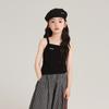 Pudding Haru Roupa Infantil Top para Meninas Regata Estampada com Letras 2025 Novo Verão Infantil Versátil Regata Básica