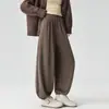 Colección Otoño 2026 Nueva para Mujer: Pantalones de chándal drapeados, de pierna cónica, estilo linterna, con un ajuste relajado, sin esfuerzo y holgado