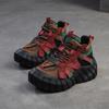 Shanghai Jiejie 2024 Inverno Novo Bolo de Plataforma Color-block com Sapatos de Papai da Moda Botas Curtas da Moda Sapatos Femininos Casuais de Couro