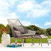 Silla de Ratán para Exterior Juego de Mesa y Sillas de Ocio Silla de Jardín Mesa de Centro Pequeña Juego de Tres Piezas Exterior Impermeable Protección Solar Balcón Patio Tejido de Ratán