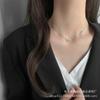 Collar 925 doble c estudiante femenino estilo coreano simple ins cadena clavícula que no se desvanece nicho de lujo ligero collar con colgante frío