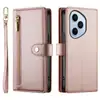 Aplicable a Huawei PURA 80 Flip Pulsera Funda de Cuero para Teléfono Honor 400 Estilo Cartera con Cremallera Funda para Teléfono a Prueba de Caídas