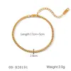 Europa y Estados Unidos transfronterizos más vendido pulsera chapada en oro de 18 quilates pulsera de acero inoxidable cadena de cuentas de bola estilo INS cadena hecha a mano joyería de acero de titanio