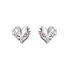 Pendientes de circonita Lava Love para mujer, estilo sencillo personalizado, pequeños y ligeros, de lujo, con diamantes rosas brillantes en forma de corazón, a la moda.
