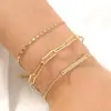 Novo Estilo Ins da Amazon Pulseira de Ouro 14K Pulseira de Zircônia Corrente de Contas de Milho Pulseira de Três Peças Tendência Estilosa