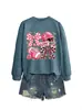 Amazon eBay Estación Independiente Moda Casual Versátil para Mujer Animadora Cuadros Lazo Sudadera Deportiva Comercio Exterior