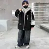 Roupas Infantis Jaqueta de Fleece para Meninos 2025 Nova Jaqueta de Outono e Inverno para Crianças Maiores Jaqueta de Inverno Espessada