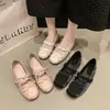 Zapatos Planos Blancos de Ballet con Lazo Suave para Mujer, Nuevos de Primavera 2026, Versátiles, Cómodos, Zapatos de Trabajo