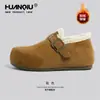 Botas de Nieve Birkenstock Retro Globales para Mujer 2025 Nuevas de Invierno Dos-Algodón Lana Algodón Zapatos Forrados de Felpa Cálidos Zapatos Birkenstock