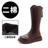 Moda Infantil Versátil Botas Martin 2026 Outono/Inverno Novas Botas Longas com Solado Macio para Meninas Botas de Couro com Forro de Lã para Crianças Tendência