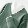 24 Otoño Invierno Nuevo Suéter de Cachemira para Hombre Cuello en V Jersey Color Sólido Tejido Casual de Negocios Manga Larga Tejido Base Suéter de Lana