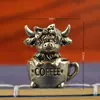 Estatueta de Iaque de Latão Sólido Animal do Zodíaco Antigo Pet de Chá Artesanato de Metal Criativo para Mesa de Casa