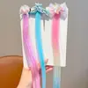 Perucas e acessórios de cabelo infantis, presilhas fofas em formato de estrela para coques de bebê, tranças coloridas da moda para bebês, perucas realistas