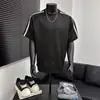 Camiseta de Manga Corta para Hombre, Marca de Moda Retro Americana Estilo Hong Kong, Nueva Moda de Calle de Verano Ins Holgada de Media Manga para Hombre
