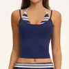 Camiseta de yoga transfronteriza tipo dos piezas con cuello halter, espalda hermosa, estampado vintage, camiseta deportiva de color block para mujer, venta directa de fábrica 4549